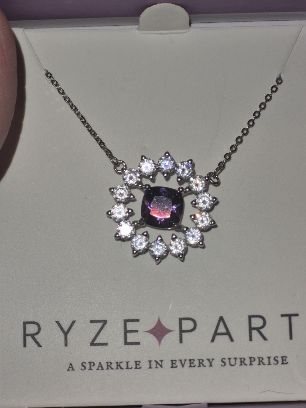Ryze Purple Halo Pendant Necklace with Sparkling Accents
